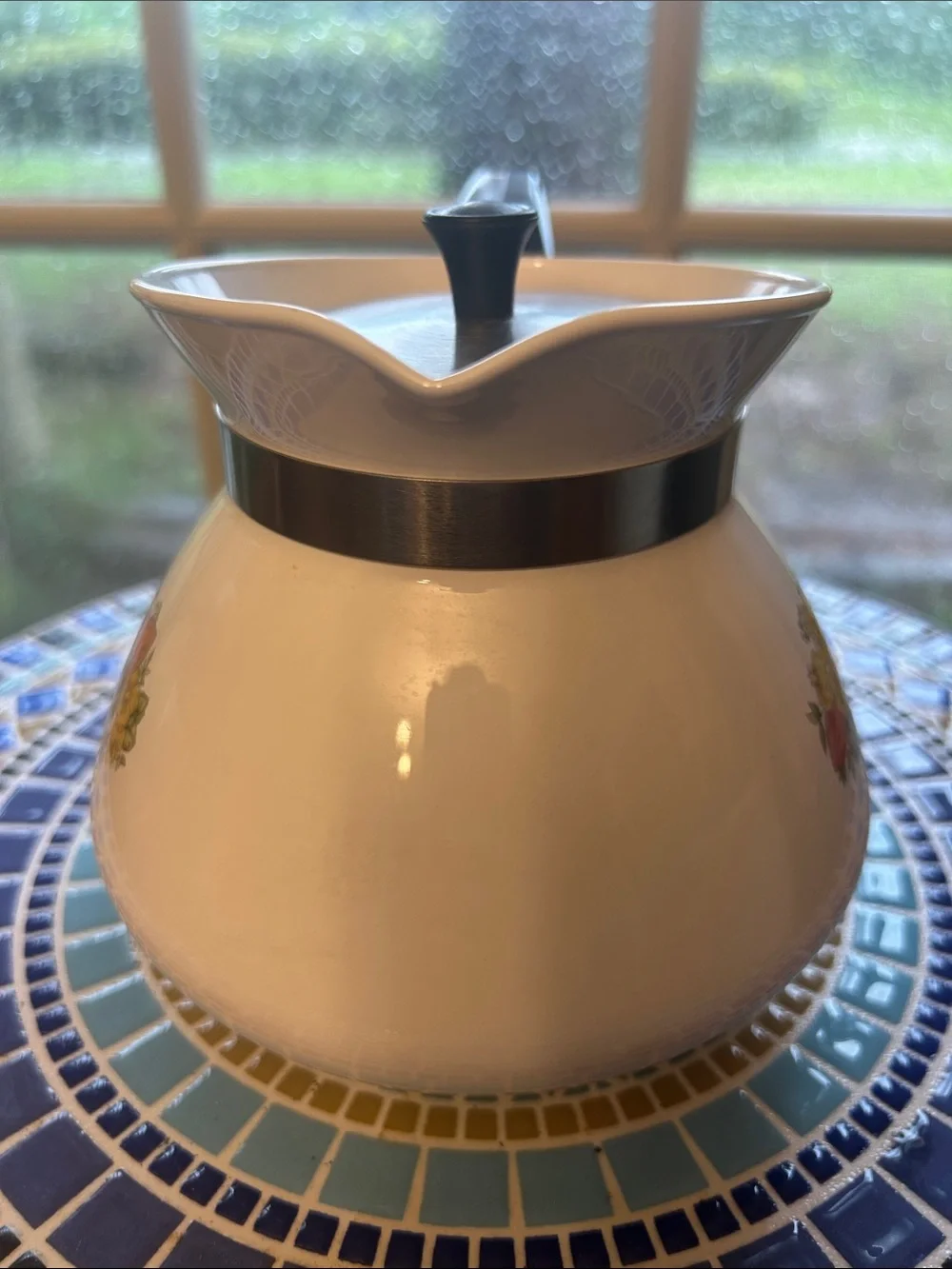 Corning Ware Spice of Life Le Thé Teapot, 6 Cup Coffee Pot P-104, 1970s